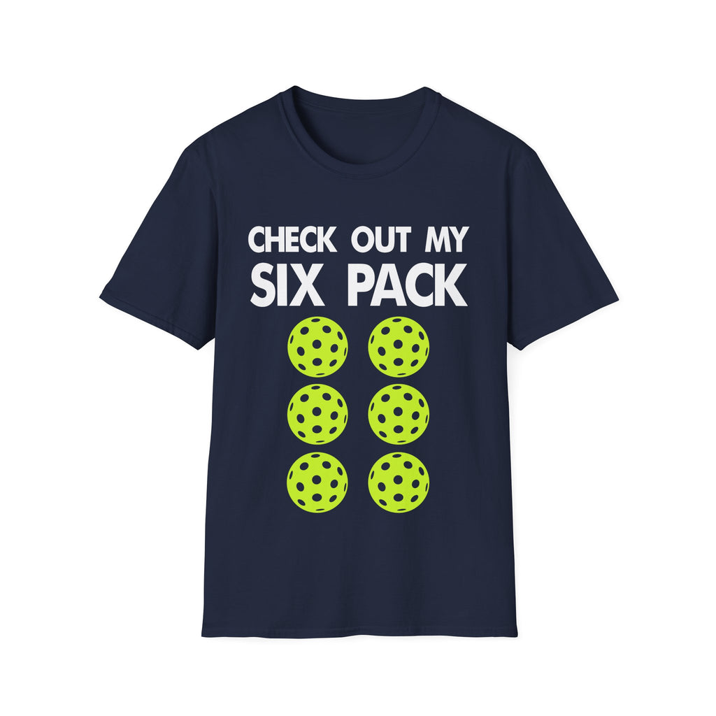"Check Out My Six Pack" Funny Pickleball T-Shirt