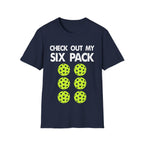 "Check Out My Six Pack" Funny Pickleball T-Shirt