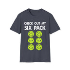 "Check Out My Six Pack" Funny Pickleball T-Shirt