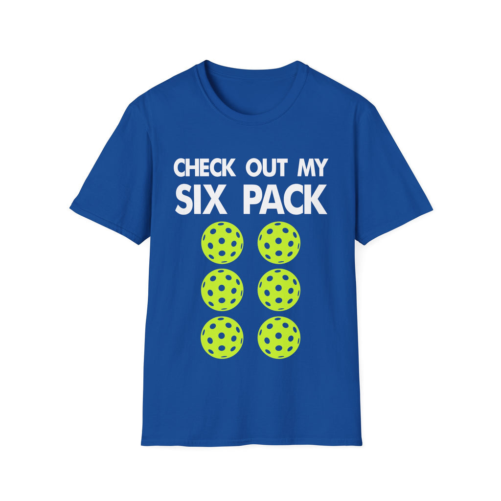 "Check Out My Six Pack" Funny Pickleball T-Shirt