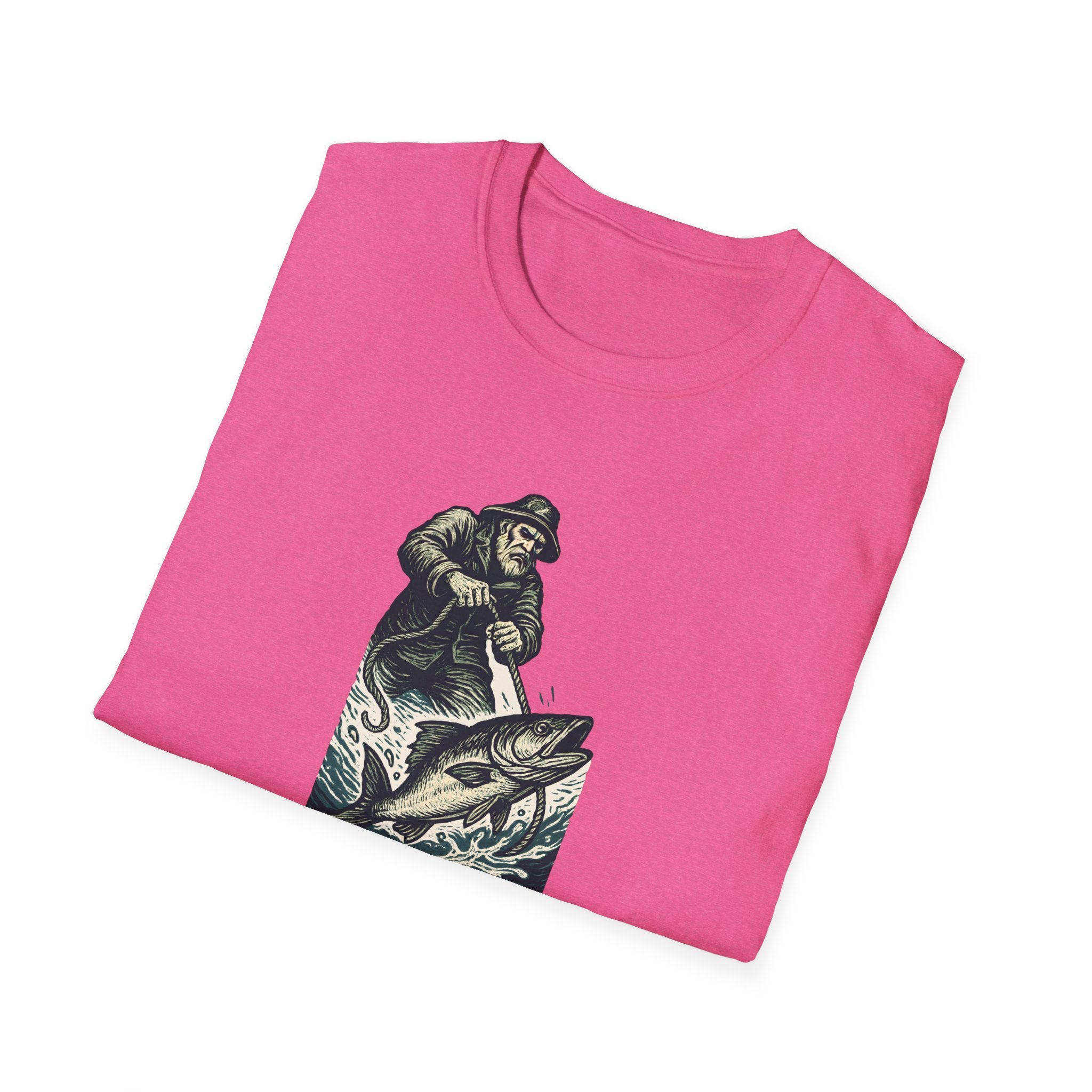 Fisherman Reeling Giant Fish T-Shirt