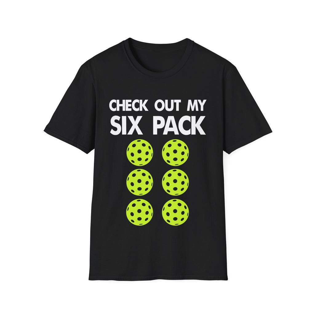 "Check Out My Six Pack" Funny Pickleball T-Shirt