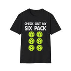 "Check Out My Six Pack" Funny Pickleball T-Shirt