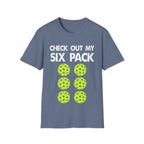 "Check Out My Six Pack" Funny Pickleball T-Shirt